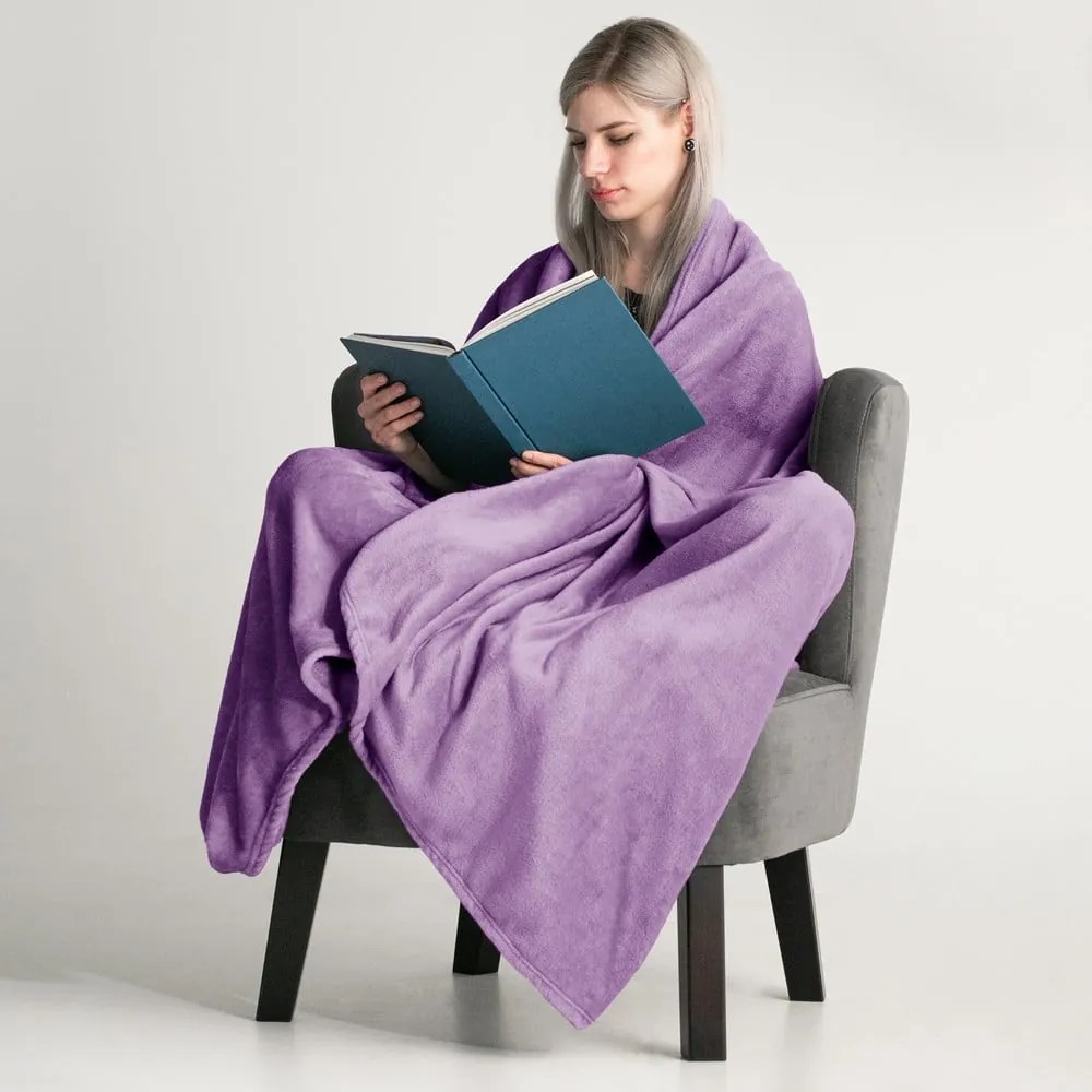 Coperta in microfibra viola, 220 x 240 cm Mic - DecoKing