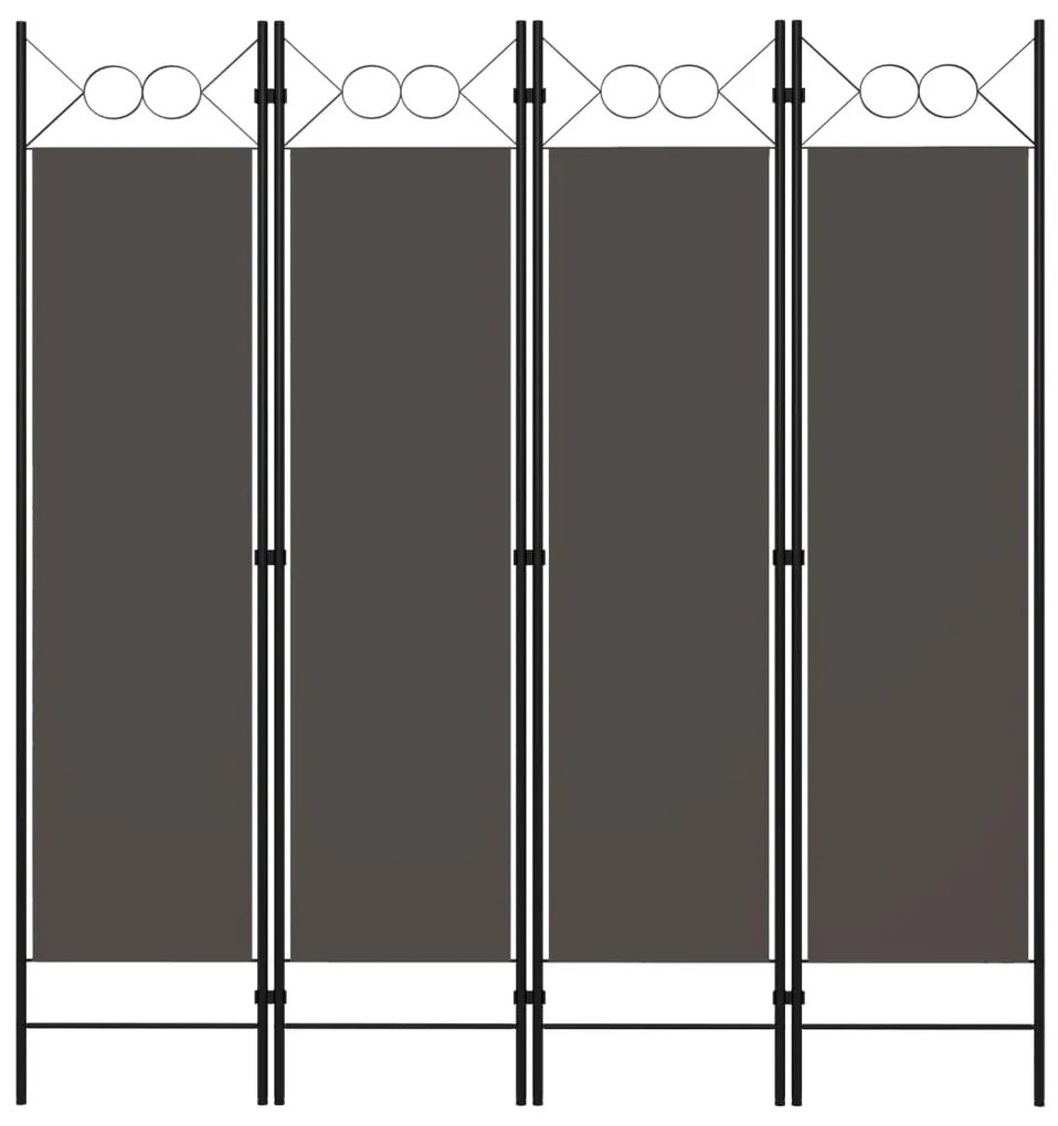 Paravento A 4 Pannelli Antracite 160x180 Cm /