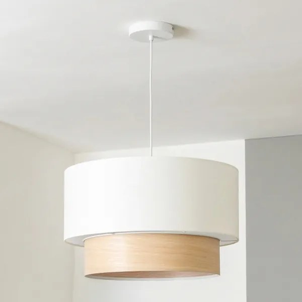 Brilagi - Lampadario LED a cavo CERIA 1xE27/40W/230V diam. 50 cm bianco/beige