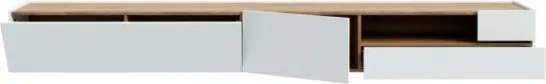 Mobile TV Sospeso 270x40x32h Con Vano Decoder Lewis Rovere E Grigio Chiaro