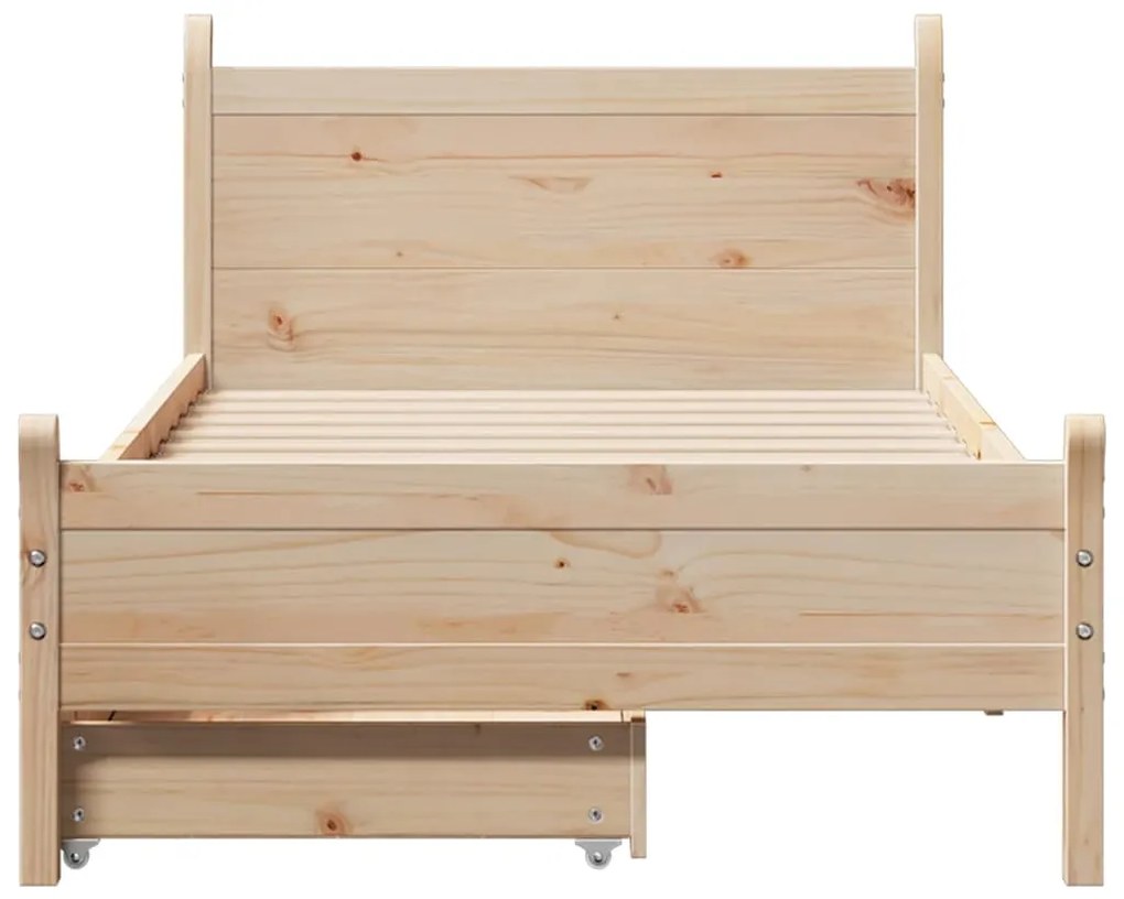 Letto senza materasso 90x190 cm in legno massello di pino