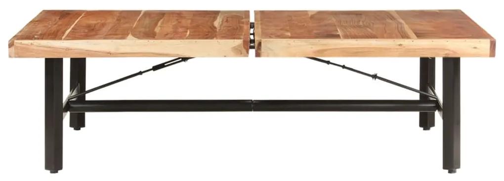 Tavolino da salotto in legno massello di acacia 142x90x42 cm