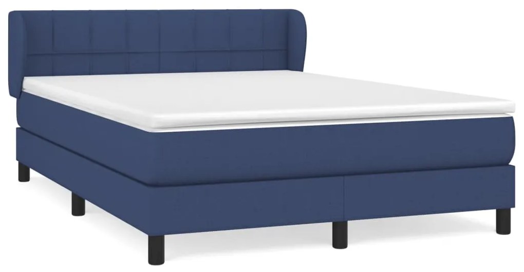 Giroletto a molle con materasso blu 140x200 cm in tessuto