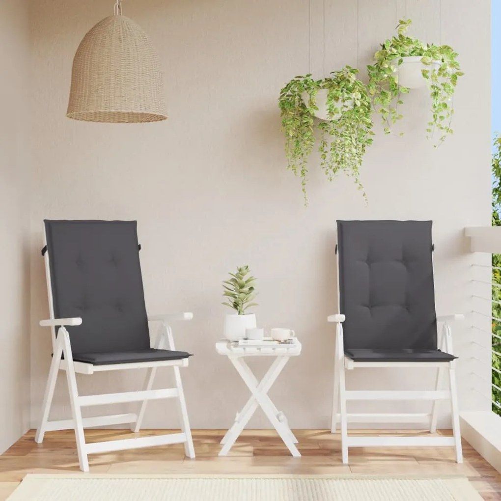 Cuscini Per Sedie 2 Pz Antracite 120x50x3 Cm İn Tessuto /
