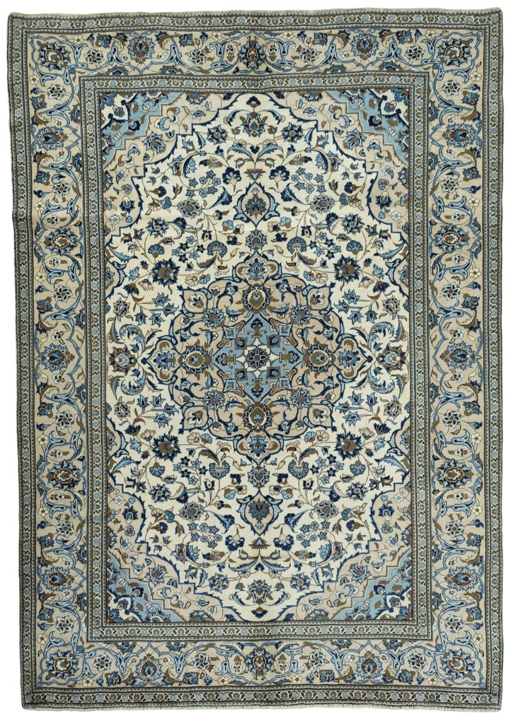 Kashan Tappeto 240 x 340 Beige (Iran) Annodato A Mano