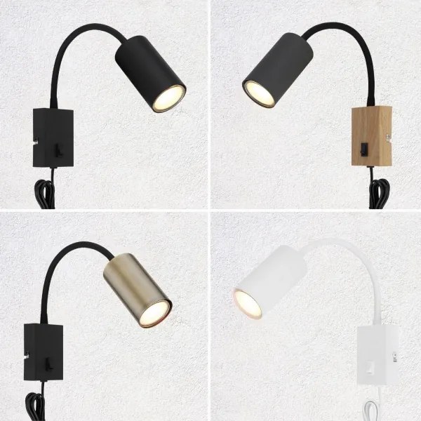 Globo 57911WB - Lampada flessibile da muro ROBBY 1xGU10/25W/230V nero