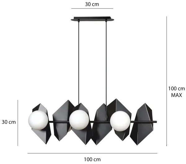 Lampadario a sospensione con filo DRIFTON 6xE14/10W/230V nero