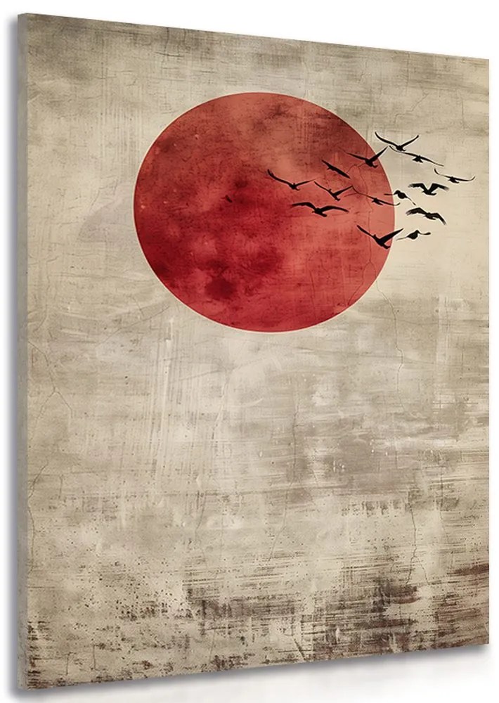 Stampa su tela – Japandi luna rossa