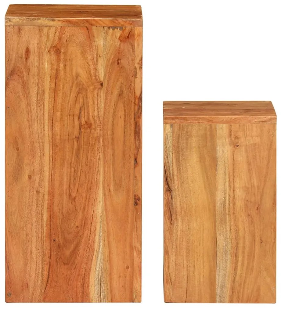 Supporti per Piante 2 pz in Legno Massello di Acacia