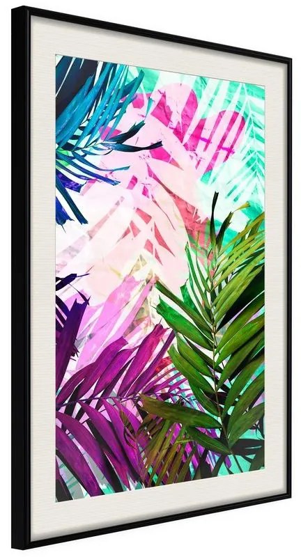 Poster  Vibrant Jungle  Cornice Quadri Cornice nera con pass-partout, Larghezza x Altezza Home decor 40x60