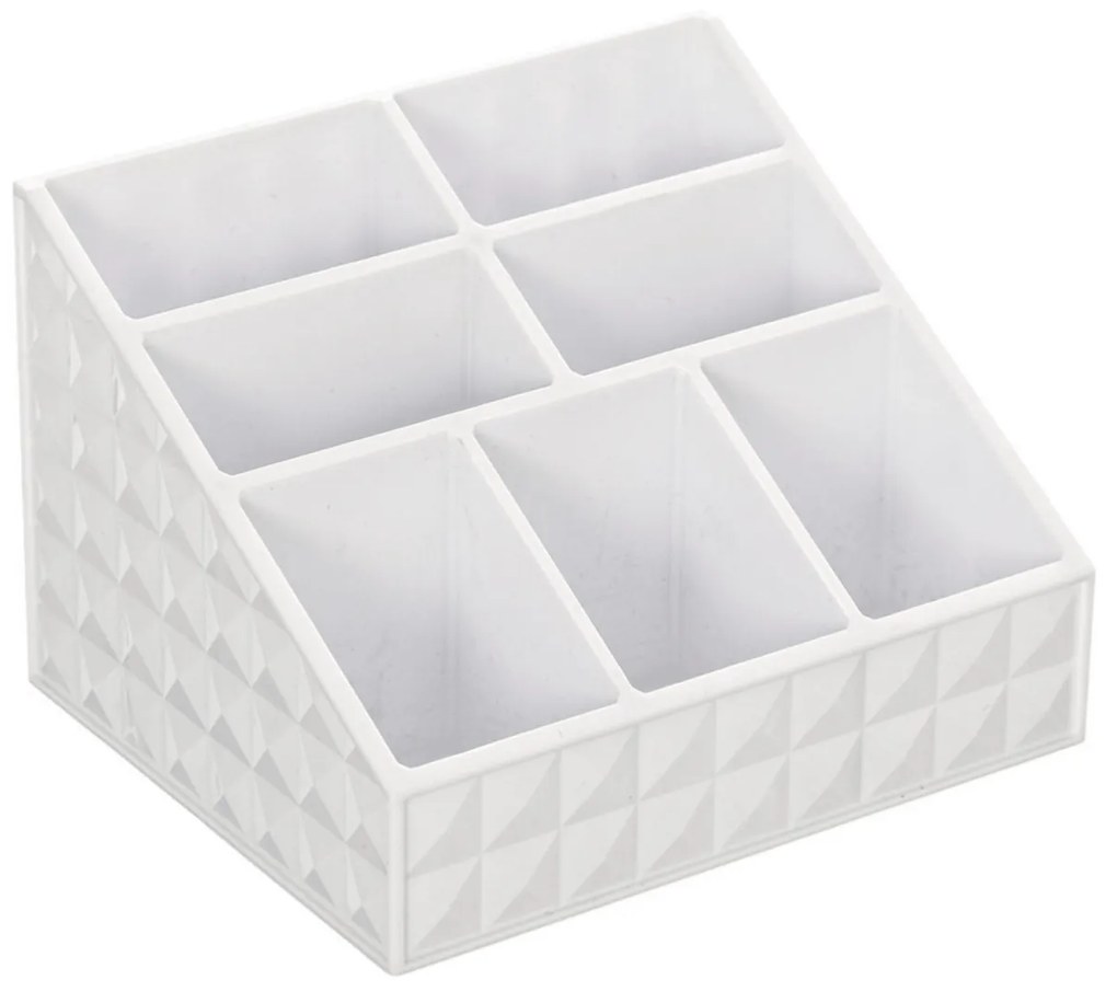 Organizer Porta Cosmetici Con 7 Scomparti Feridras "Smack" Bianco