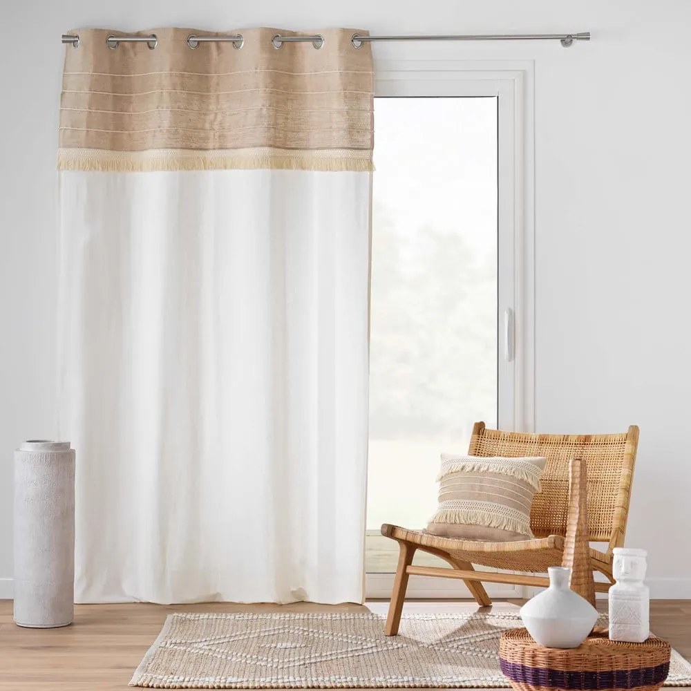 Tenda bianca/marrone in misto iuta 140x240 cm Cirrus – douceur d'intérieur