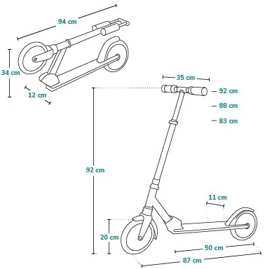 Lionelo - Monopattino per bambini LUCA nero