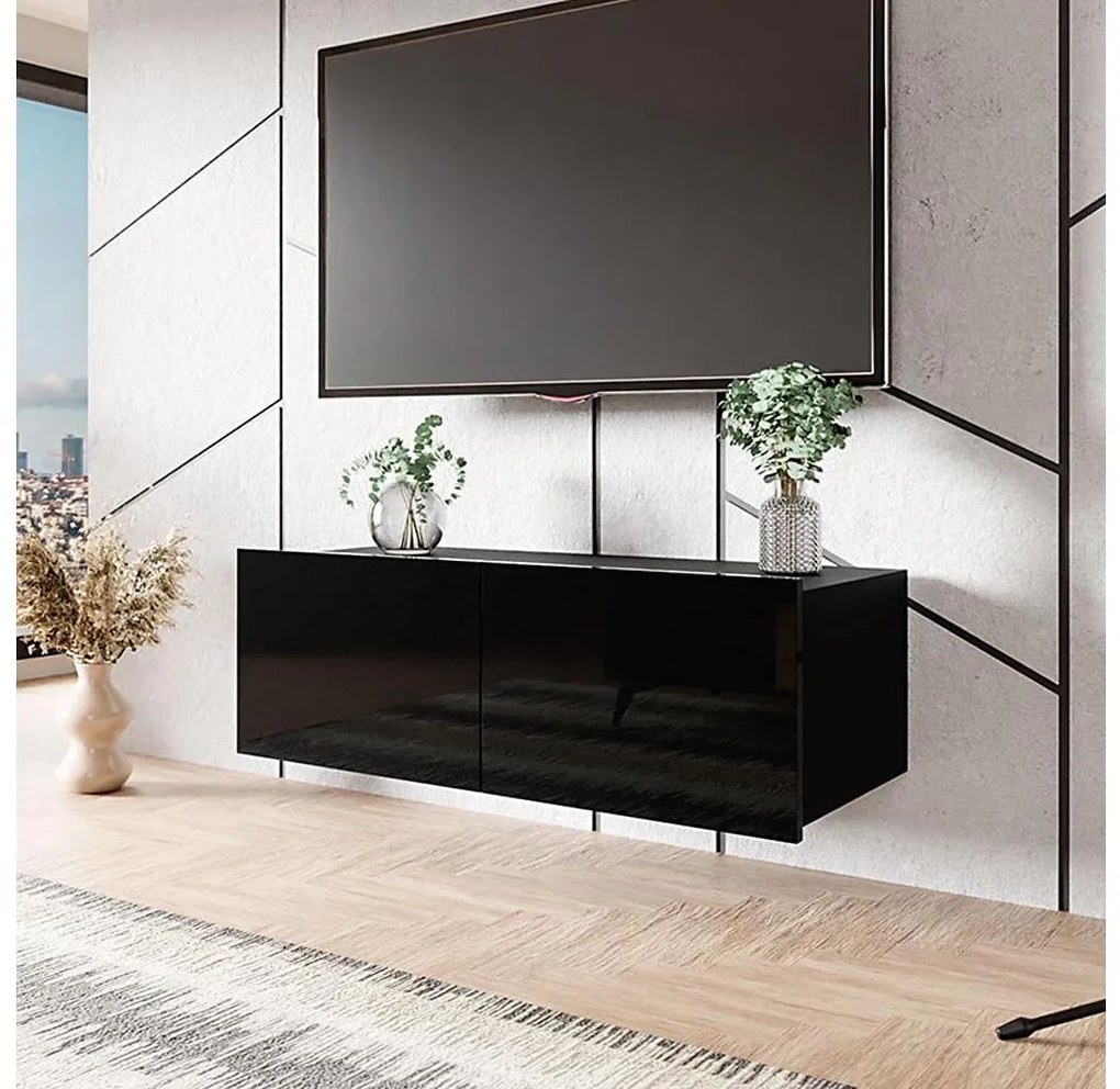 Armadio a muro CALABRINI 34x105 cm nero