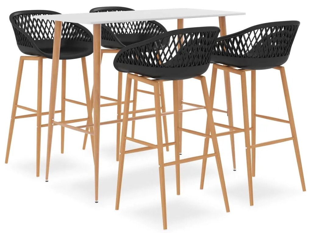 Set Da Bar 5 Pz Bianco E Nero /