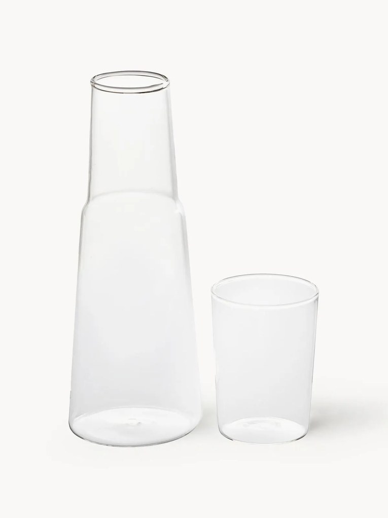 Set caraffa e bicchiere acqua fatti a mano Torre 2 pz