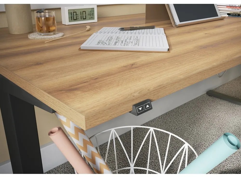 Tavolo da lavoro ad altezza regolabile elettricamente con piano in rovere 80x180 cm Lissabon - Germania