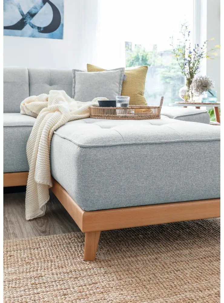 Divano letto a U grigio chiaro, angolo sinistro Dazzling Daisy - Miuform