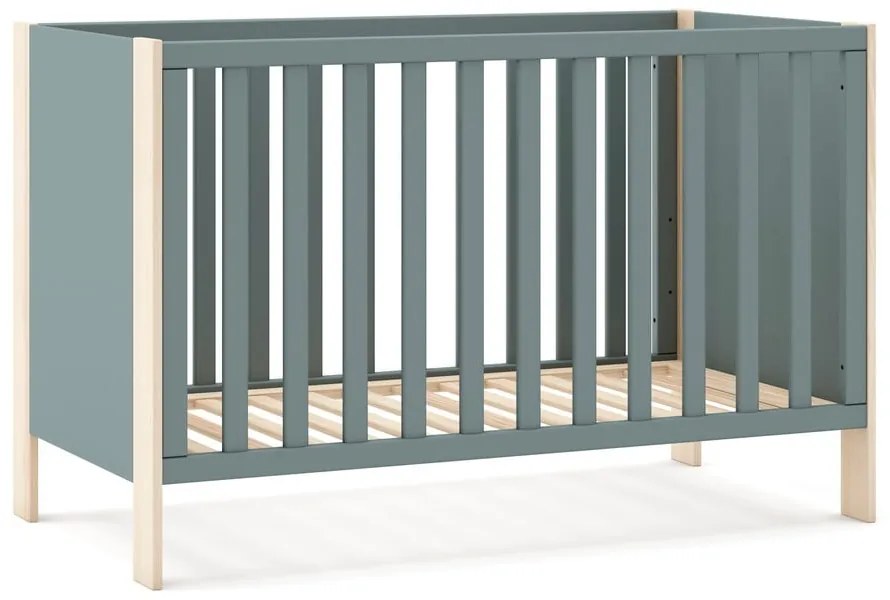 Lettino di colore naturale/verde polveroso 60x120 cm Esteban – Marckeric