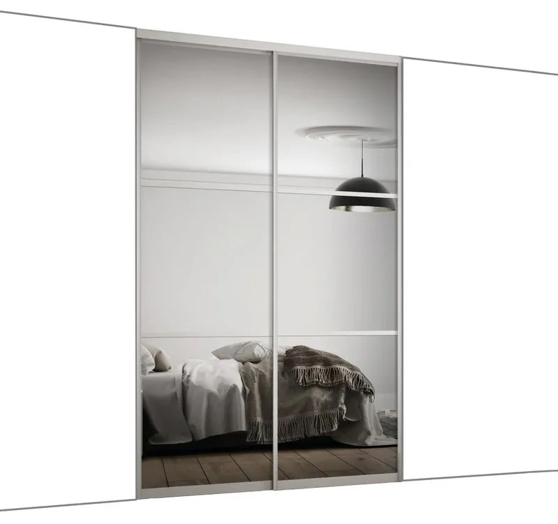 Kit anta scorrevole con binario Boston 2 ante trasparente L 120 x H 270 cm