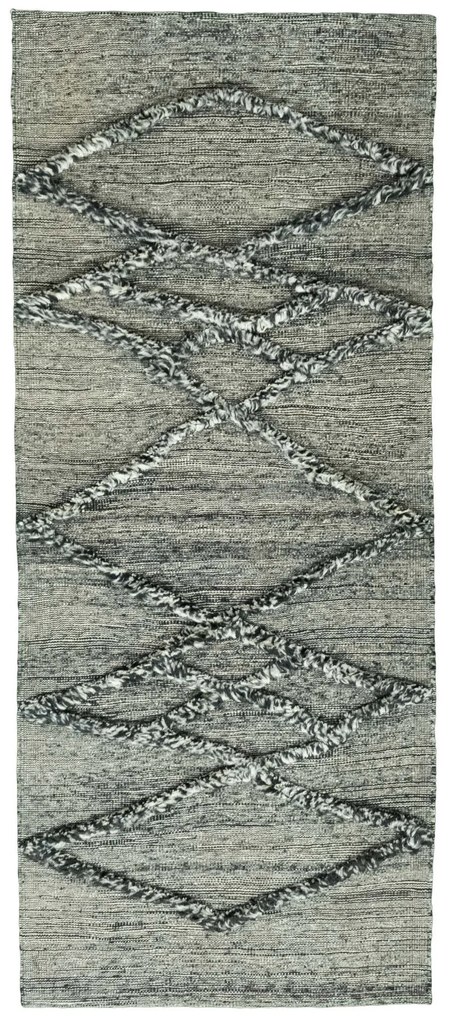 Gabbeh Tappeto 80x200 Nero (Iran) Annodato A Mano