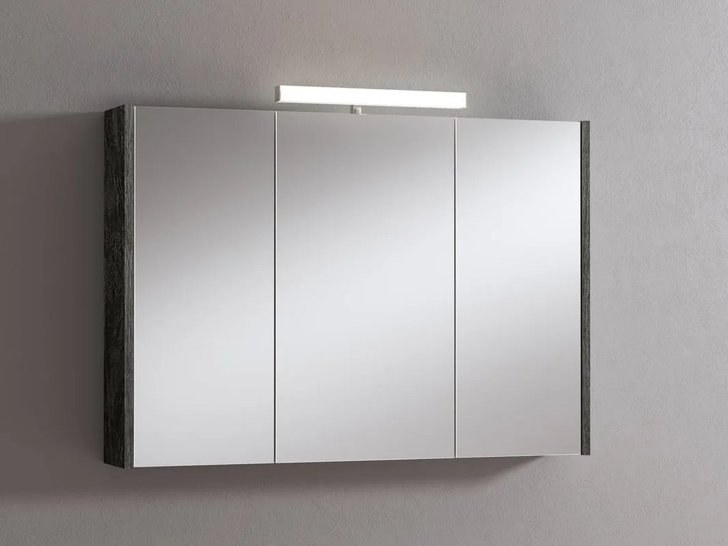 Pensile con luce Akira tigerwood L 100 x H 70 x P 15.5 cm