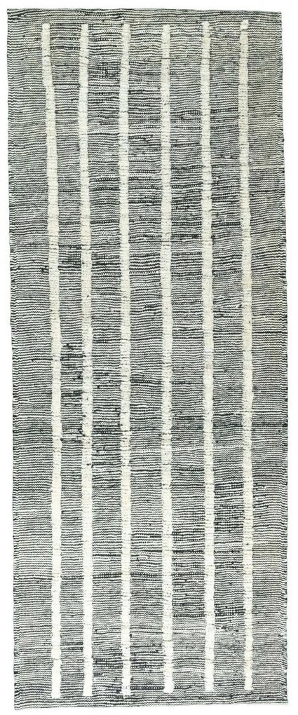 Gabbeh Tappeto 80x200 Nero (Iran) Annodato A Mano
