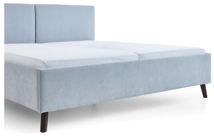 Letto matrimoniale imbottito azzurro con rete inclusa 180x200 cm Piano – Meise Möbel