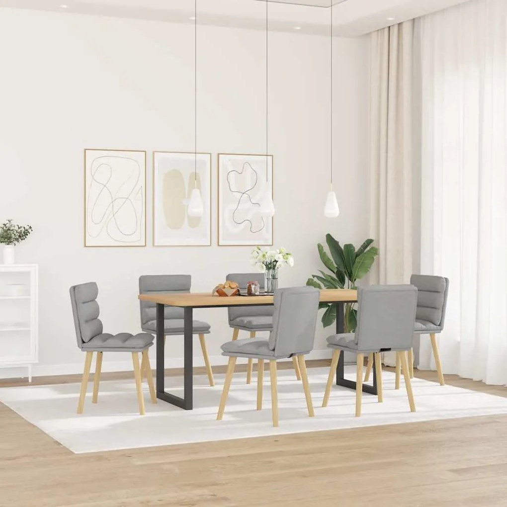Sedie Da Pranzo 6 Pz Grigio Nuvola İn Tessuto /