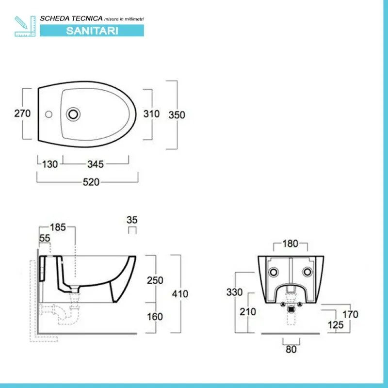 Sanitari sospesi Rimless Simas LFT Spazio con copriwater soft close incluso