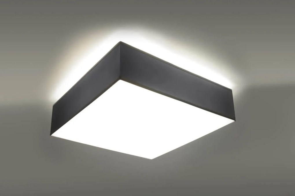 Plafoniera Quadrata in PVC da Soffitto 2xE27 HORUS 35 Grey da interno
