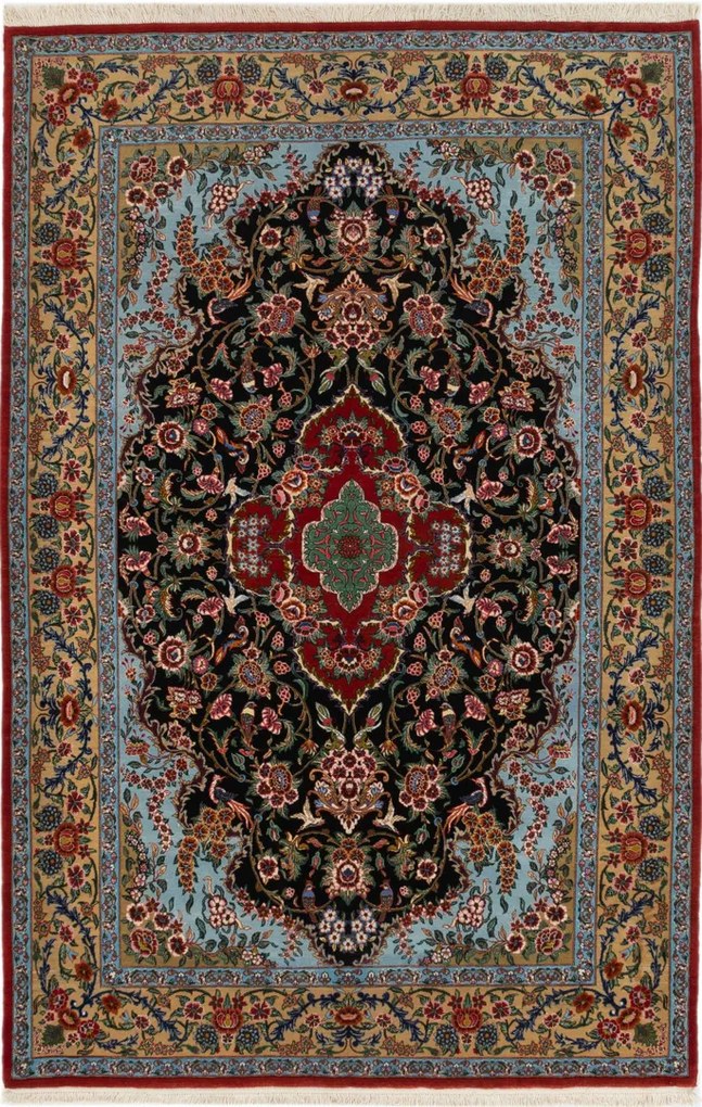 Isfahan Tappeto 140 x 220 (Iran) Annodato A Mano