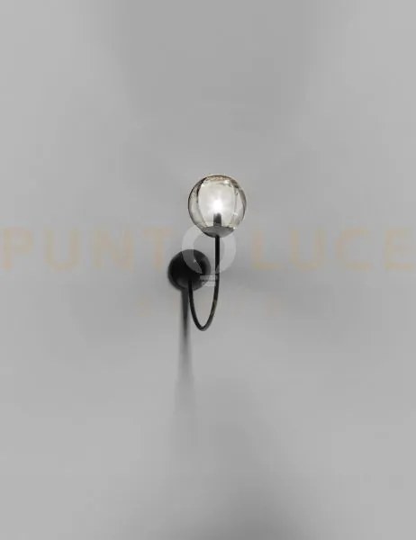 Puppet applique a parete p fume' trasparente nero opaco1 luce attac...