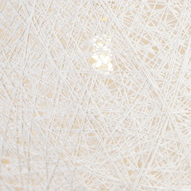 Lampada a sospensione rustica bianca 60 cm - Corda