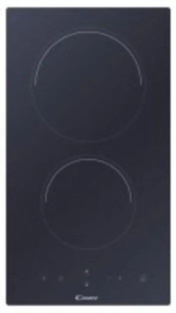 Piano Cottura a Incasso Domino in Vitroceramica Nero Candy CDH30 con 2 Zone di Cottura, 2900W, Design Elegante in Vetro e Sensore Integrato
