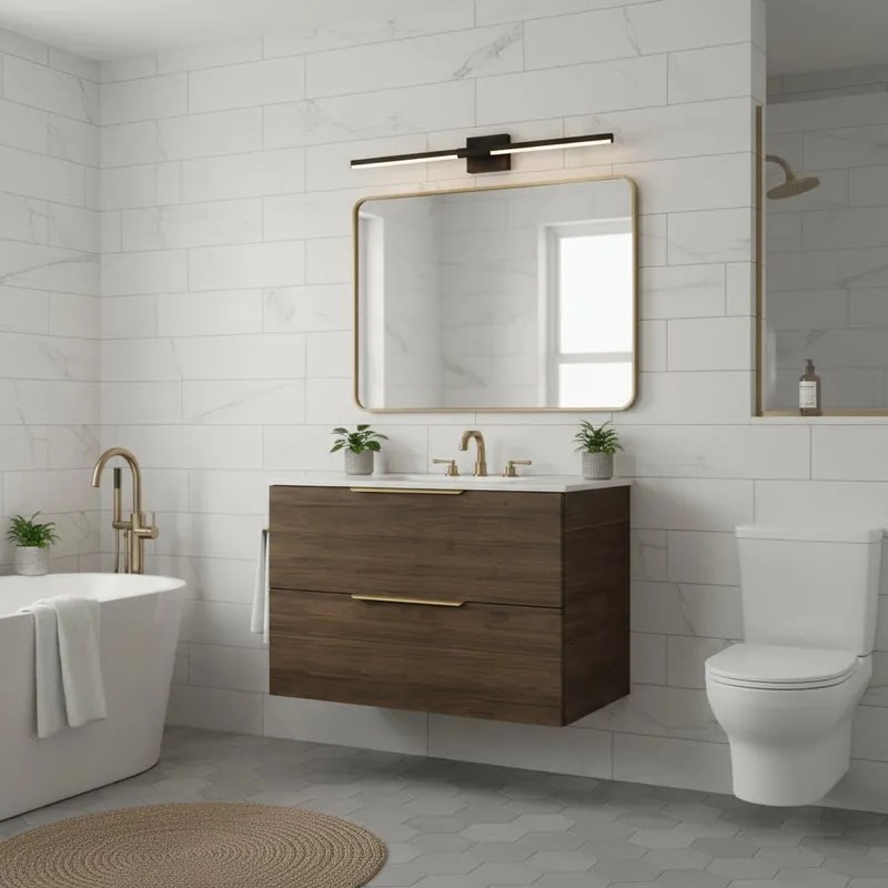Mobile da bagno sospeso sotto lavabo L 75 x H 64 x P 48 cm lucido, 2 cassetti SENSEA Neo, Maniglie acquistabili separatamente