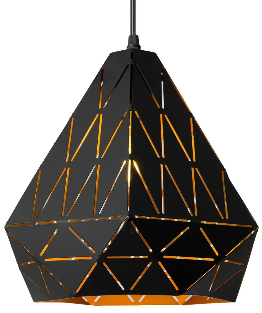 LAMPADA DA SOFFITTO TRIANGOLARE GEOMETRICA NERA APP252-1CP