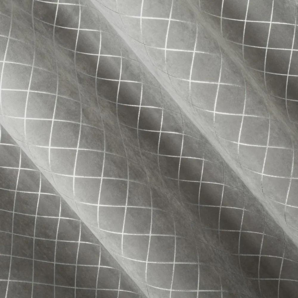Tenda monocromatica in velluto con motivo geometrico in grigio 140 x 250 cm