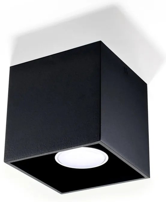 Plafoniera da Soffitto in Alluminio QUAD 1 GU10 Nera da Interno