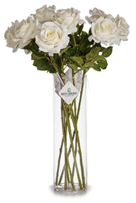 Fiore Decorativo Bianco Carta Plastica (12 Unità)