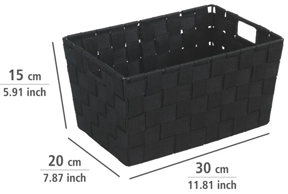 Cestino nero , 20 x 30 cm Adria - Wenko