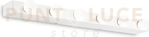 Prive' applique 6 luci attacco e14 bianco 60,5cm