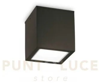 Techo square faretto da soffitto per esterno ip54 1 luce gu10 9cm nero