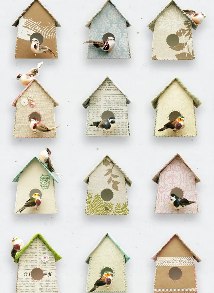 studio ditte Carta da parati Birdhouse - Birdhouse