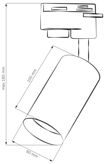 Faretto per sistema a binario MARIBEL 3xGU10/10W/230V +1 m rotaia sistema