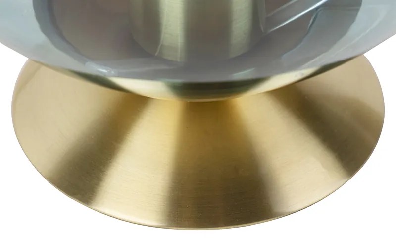 Lampada da tavolo Art Déco in ottone con vetro blu - Pallon