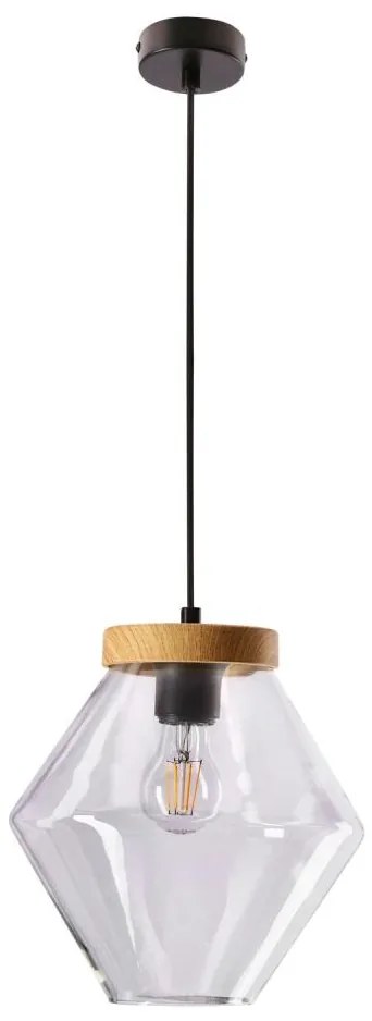 Lampada a sospensione con cavo BRELS 1xE27/40W/230V trasparente