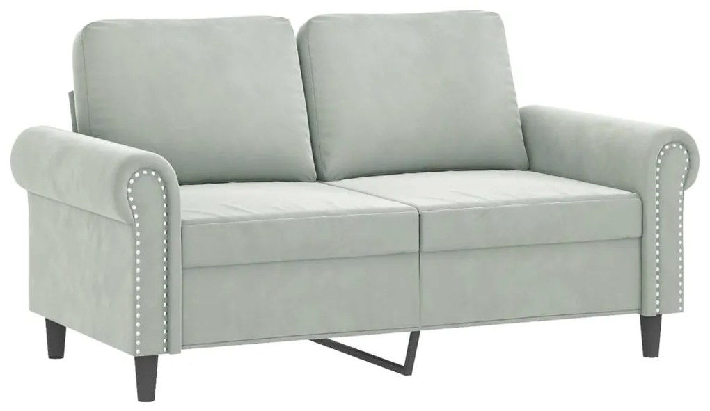 Set di divani 2 pz con cuscini grigio chiaro in velluto