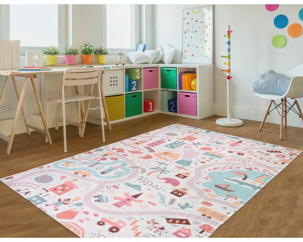 Tappeto per bambini 100x160 cm Pastel Neighborhood - Vitaus