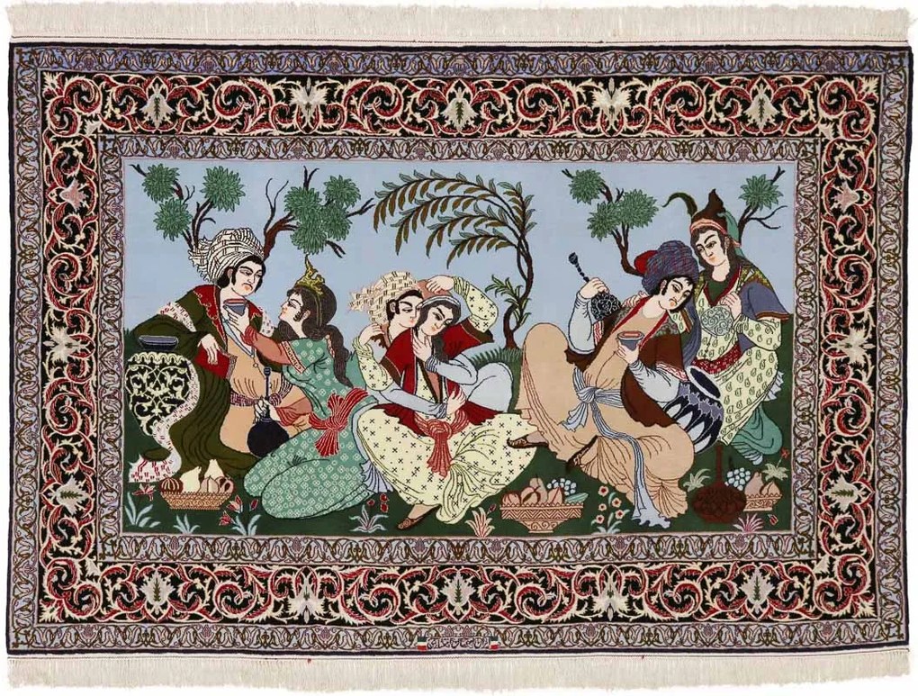 Isfahan Tappeto persiano 110 x 170 Blu (Iran) Annodato A Mano